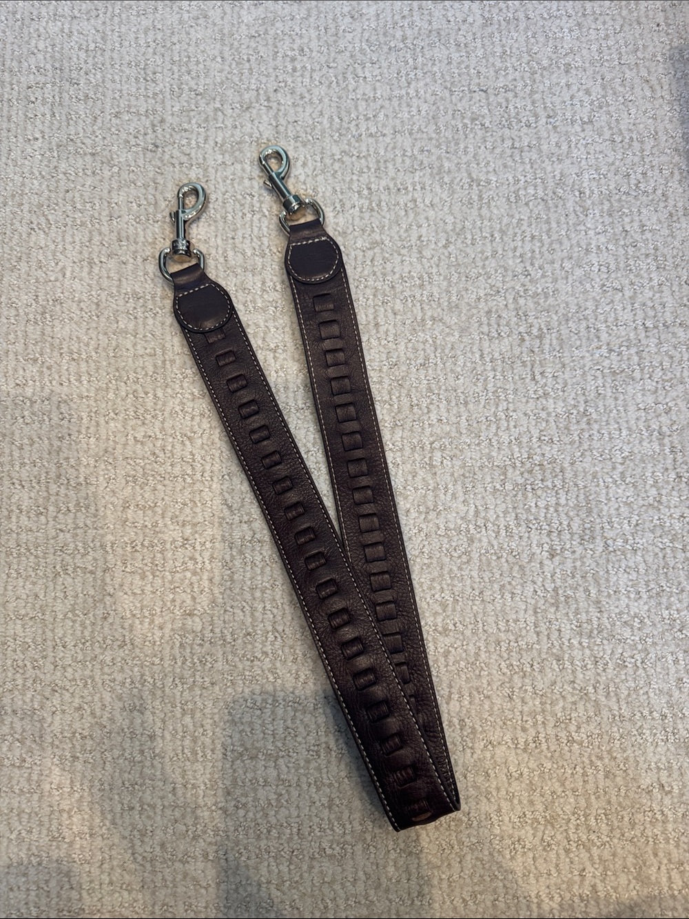 Leather woven purse strap